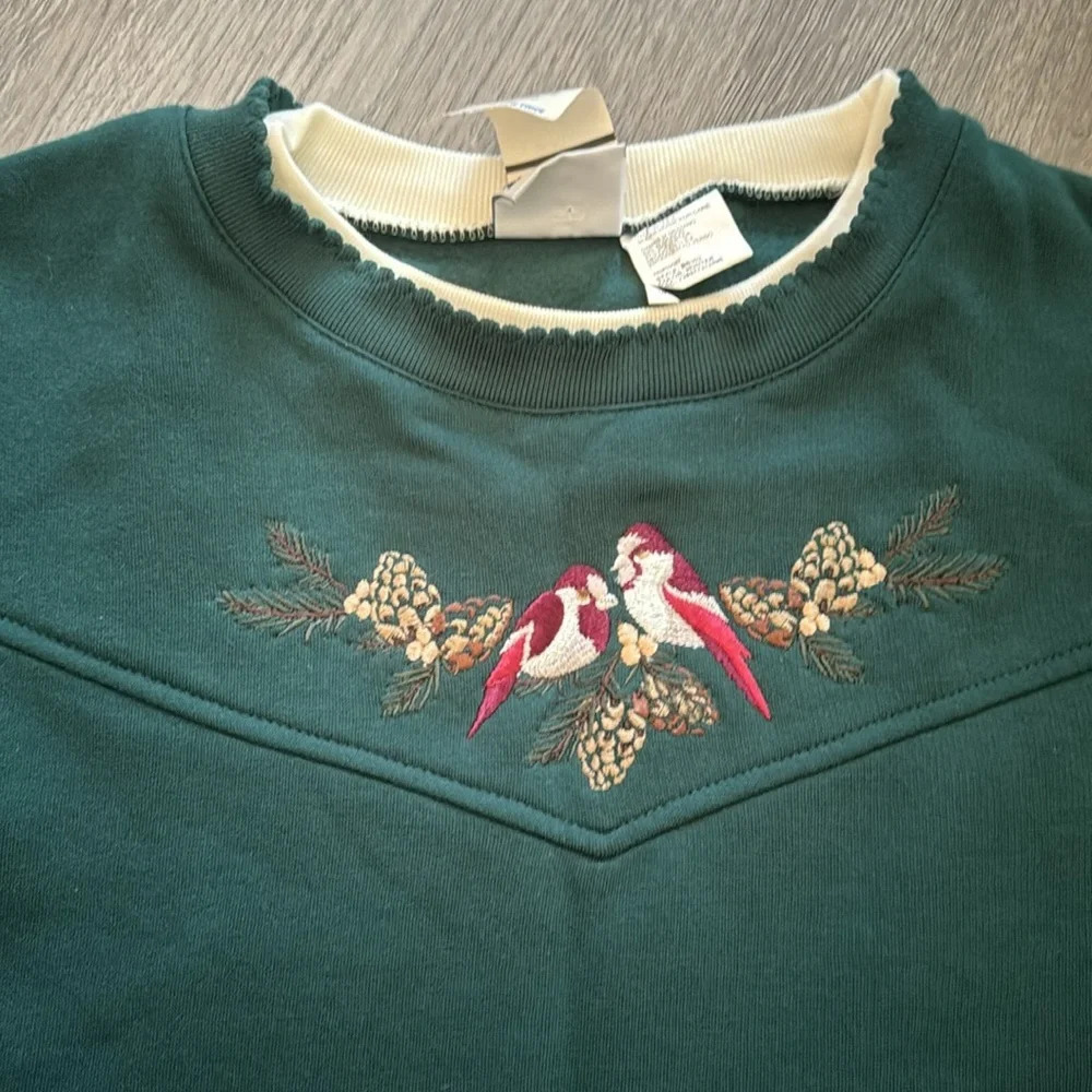 Vintage Bobbie Brooks fleece lined bird engraved sweatshirt NWT size medium - Picture 2 of 6